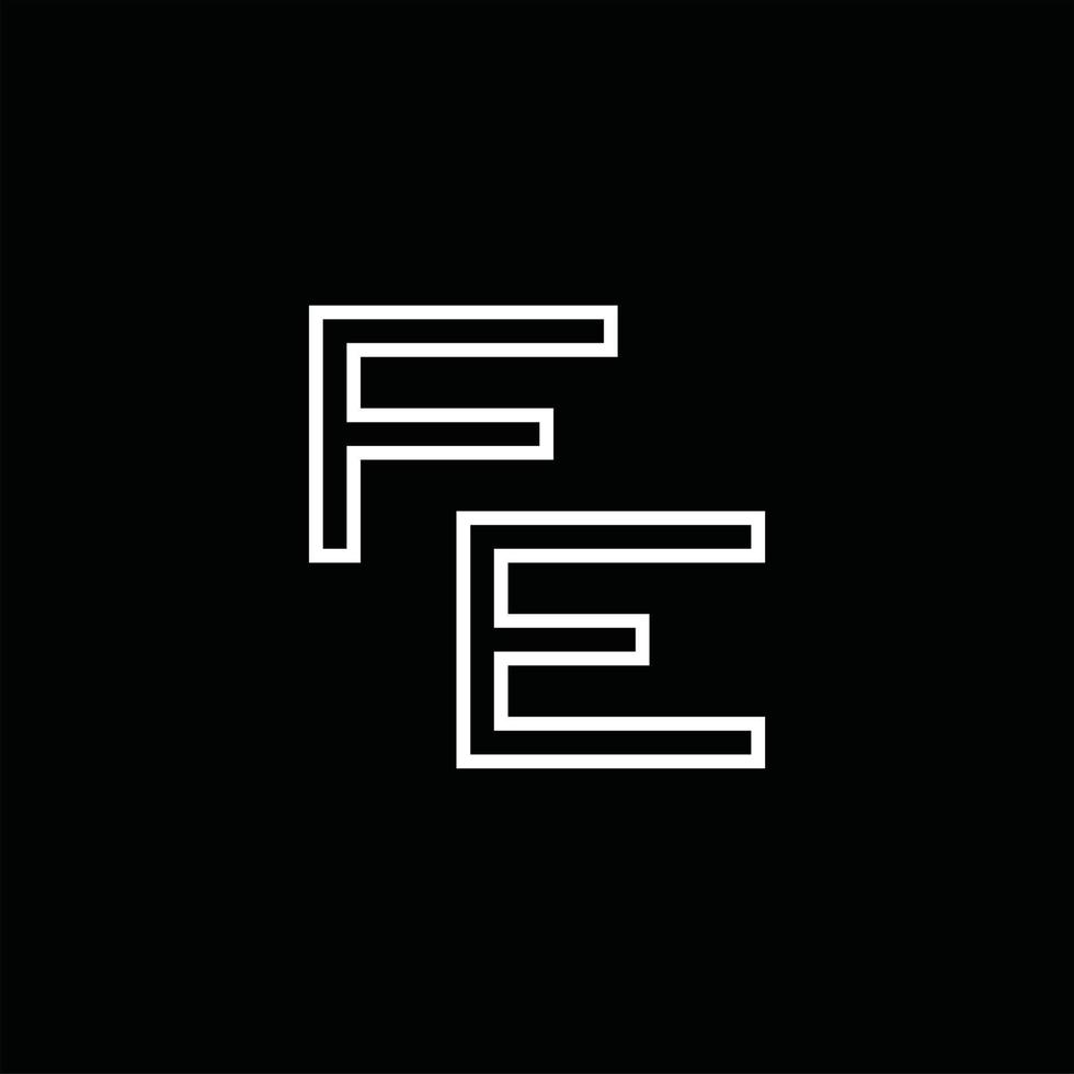 fe-Logo-Monogramm mit Linienstil-Designvorlage vektor