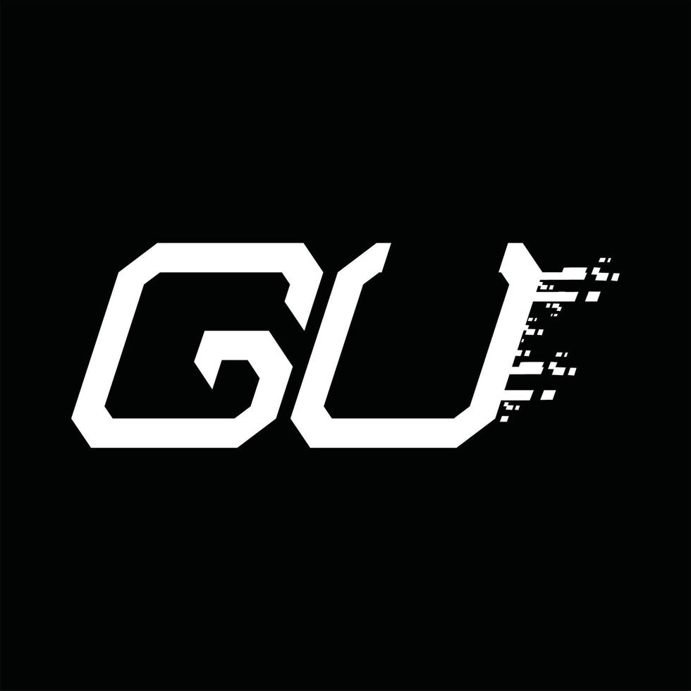 gu-Logo-Monogramm abstrakte Geschwindigkeitstechnologie-Designvorlage vektor