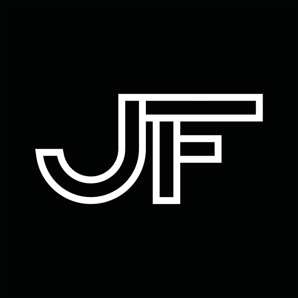 JF-Logo-Monogramm mit negativem Raum im Linienstil vektor