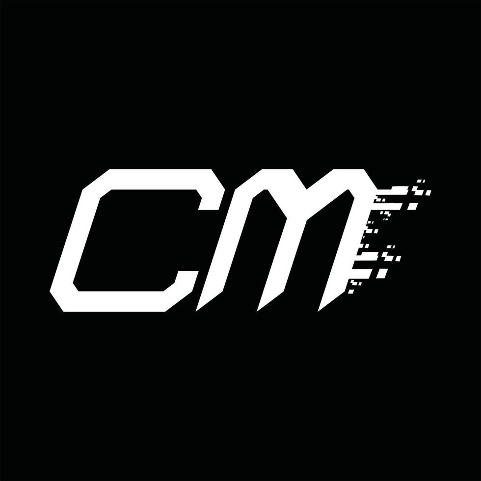 Designvorlage für cm-Logo-Monogramm mit abstrakter Geschwindigkeitstechnologie vektor