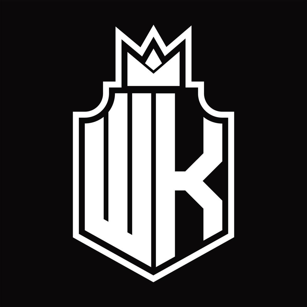 wk logotyp monogram design mall vektor