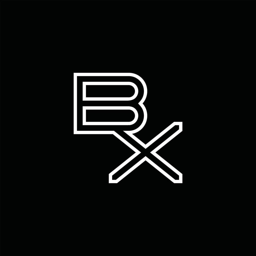 bx-Logo-Monogramm mit Linienstil-Designvorlage vektor