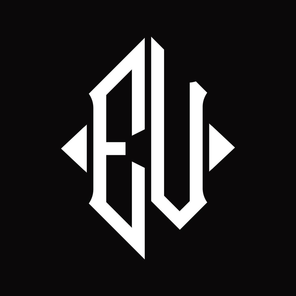 ev-Logo-Monogramm mit isolierter Designvorlage in Schildform vektor