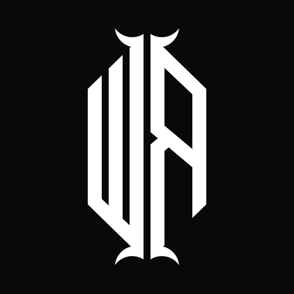 Wr-Logo-Monogramm mit Designvorlage in Hornform vektor