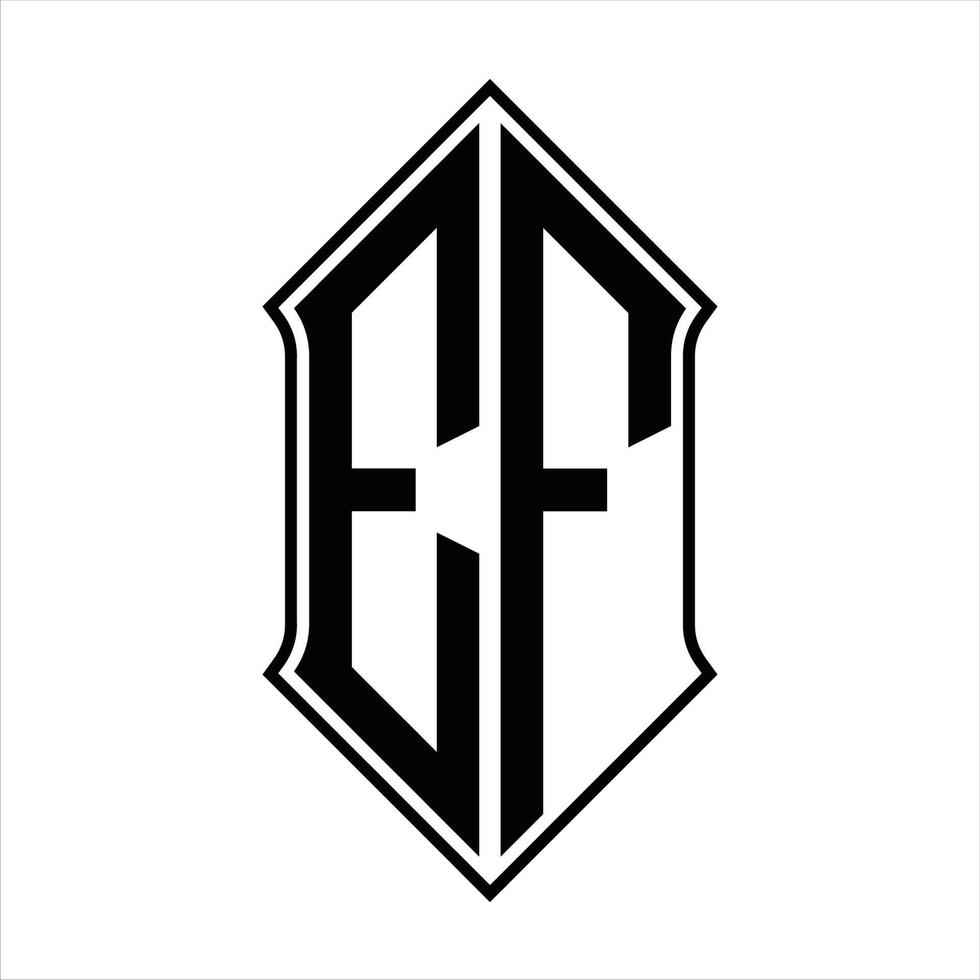 ef-Logo-Monogramm mit Schildform und Umriss-Design-Vorlage Vektorsymbol abstrakt vektor