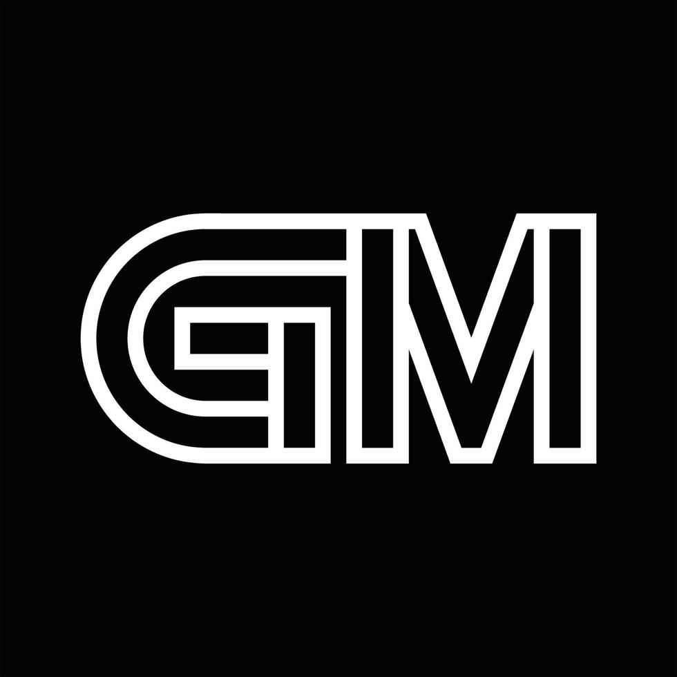 gm logotyp monogram med linje stil negativ Plats vektor