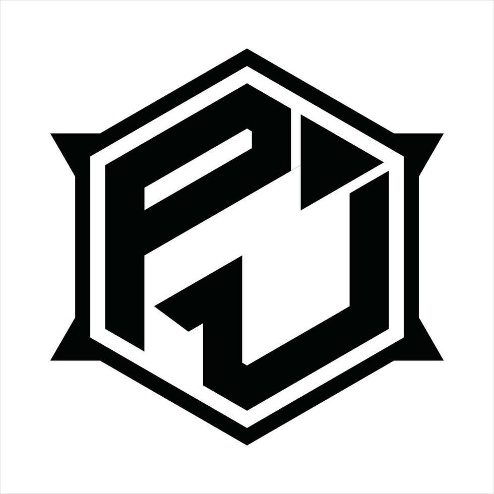 PU-Logo-Monogramm-Design-Vorlage vektor