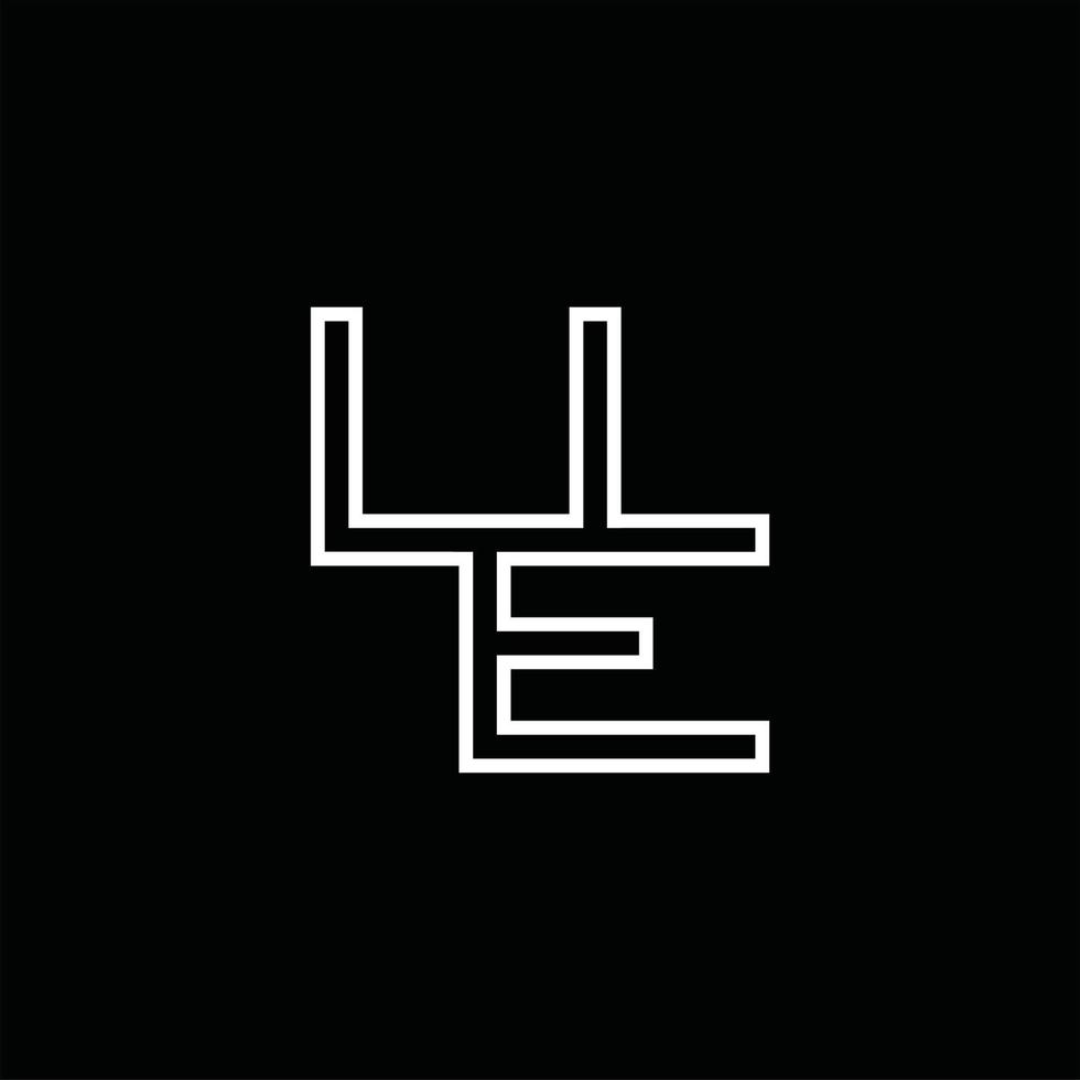 ue-Logo-Monogramm mit Linienstil-Designvorlage vektor