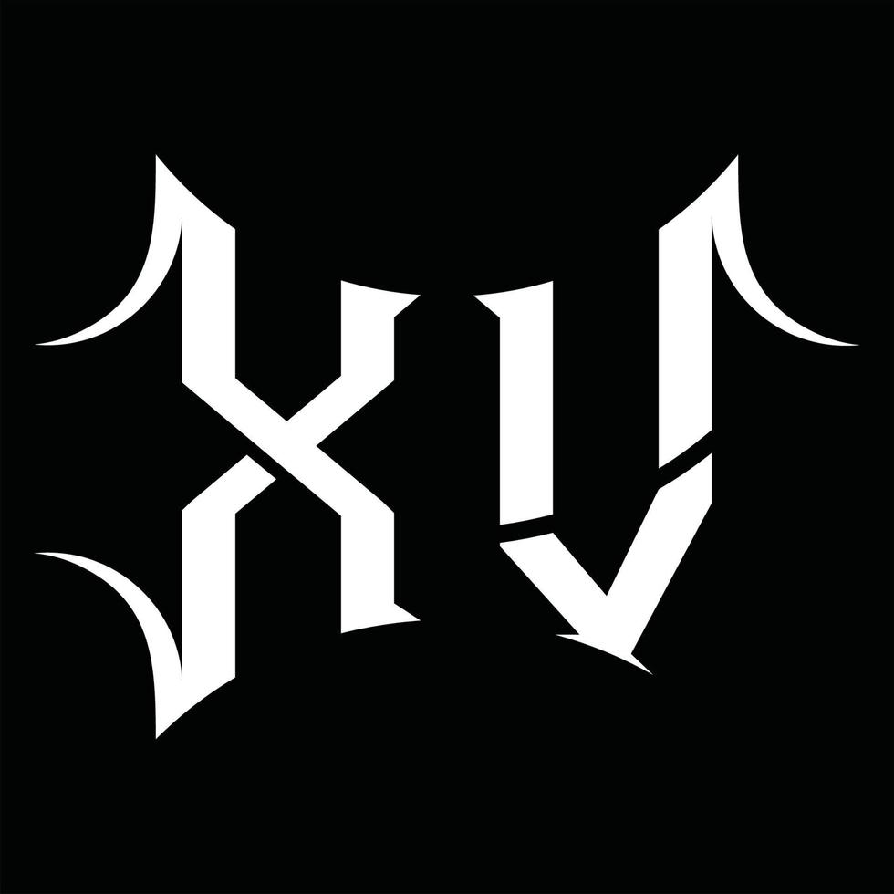 xv logotyp monogram med abstrakt form design mall vektor