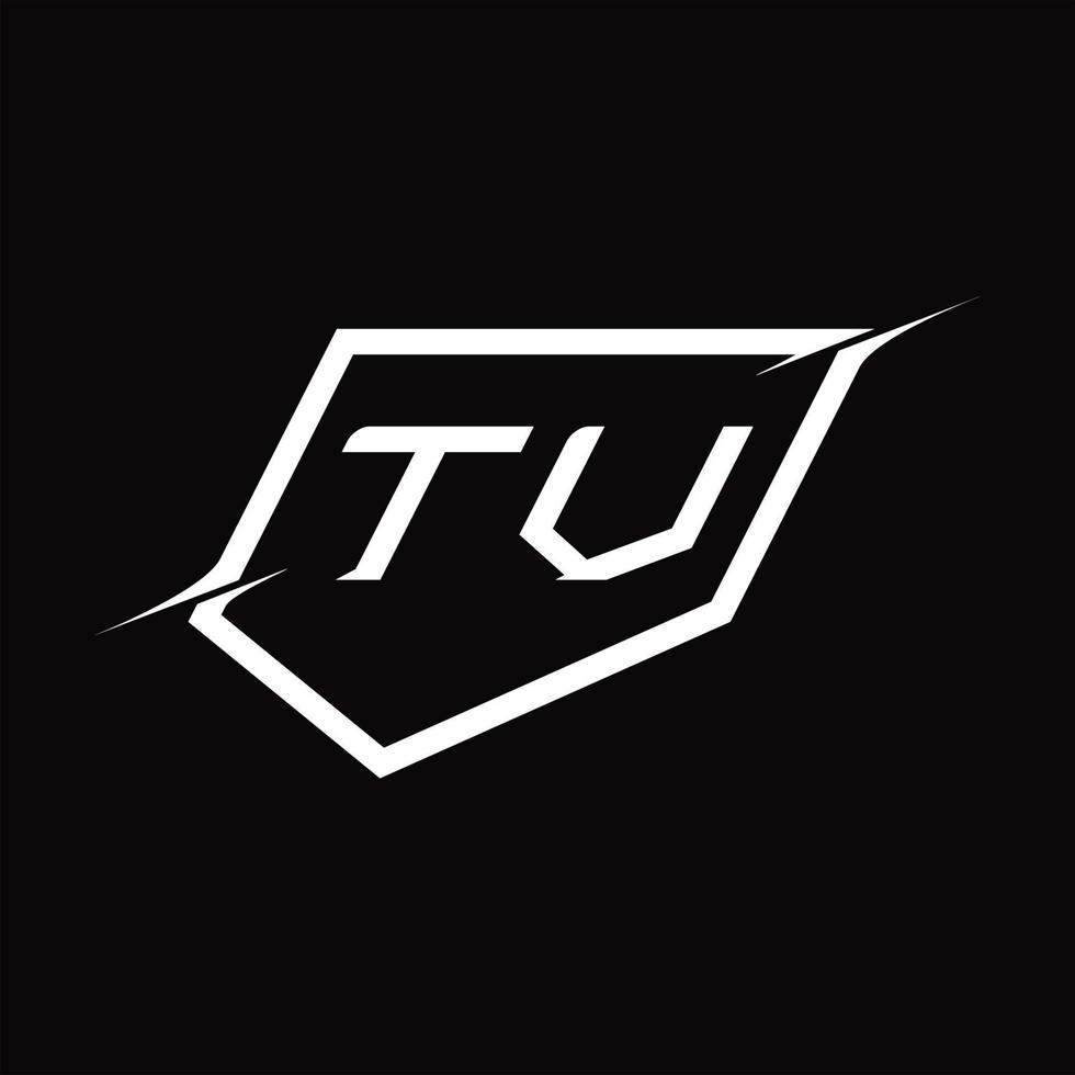 tv-logo-monogrammbuchstabe mit schild- und scheibenstildesign vektor