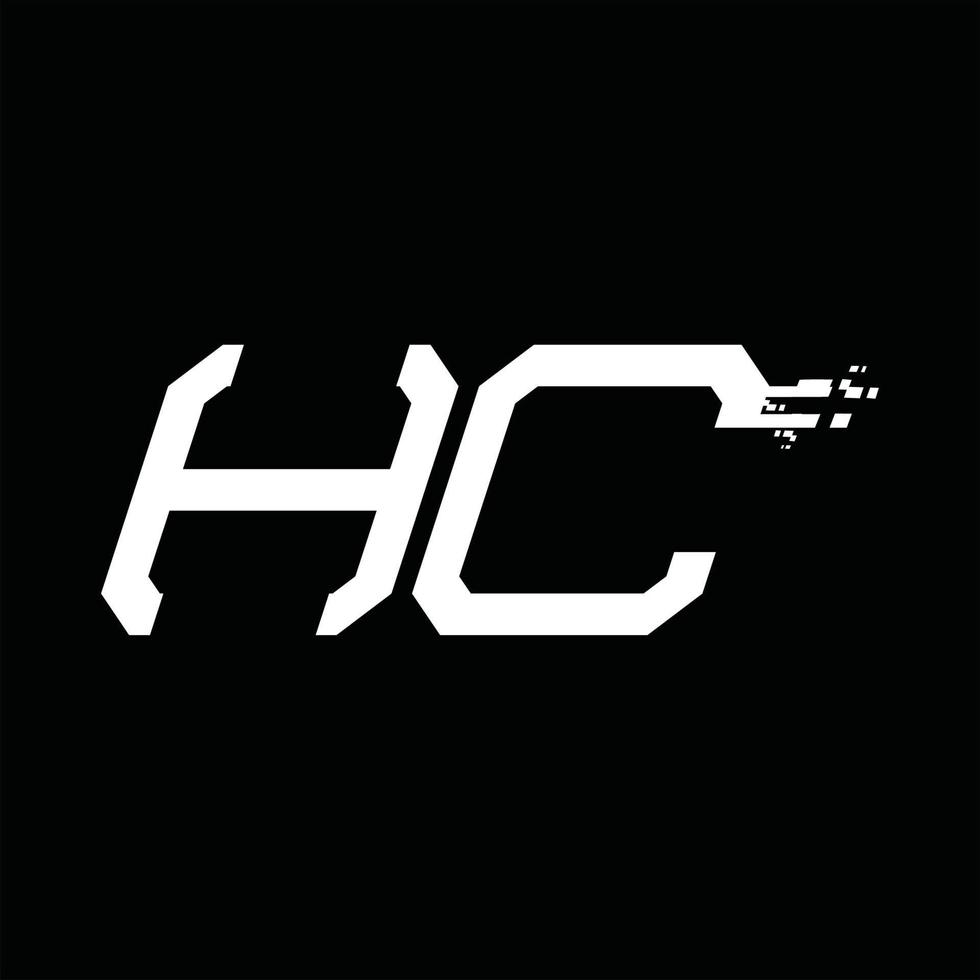 Designvorlage für hc-Logo-Monogramm mit abstrakter Geschwindigkeitstechnologie vektor