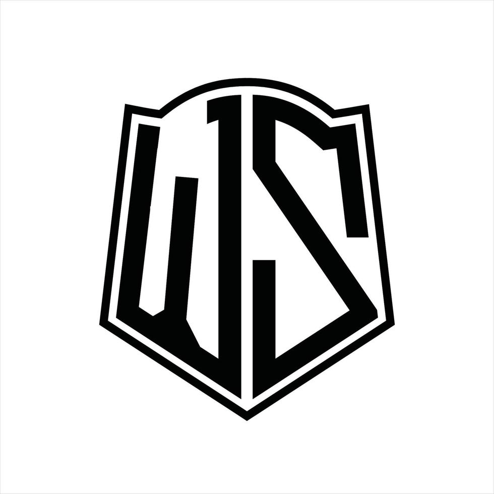 wz-Logo-Monogramm mit Schildform-Entwurfsvorlage vektor