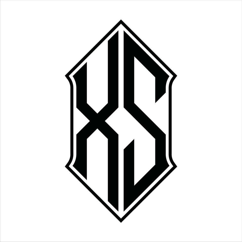 xs-Logo-Monogramm mit Schildform und Umriss-Design-Vorlage Vektorsymbol abstrakt vektor