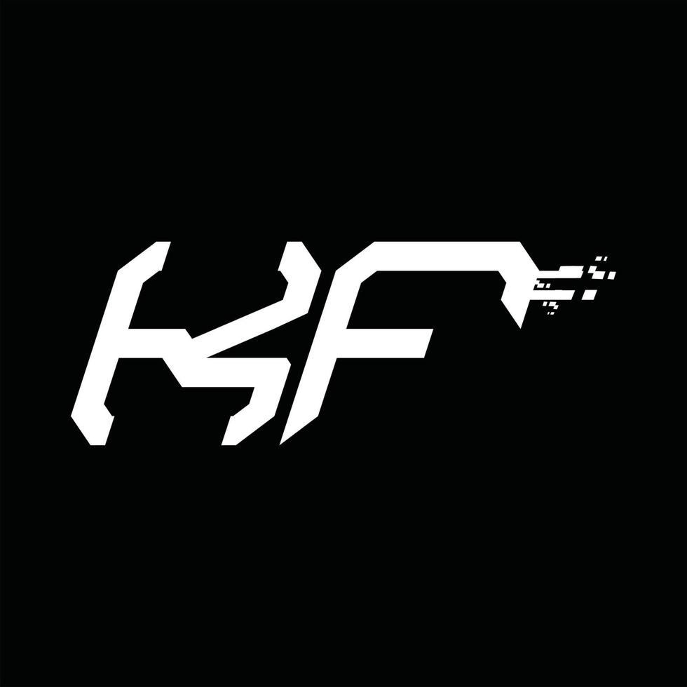 Designvorlage für kf-Logo-Monogramm mit abstrakter Geschwindigkeitstechnologie vektor