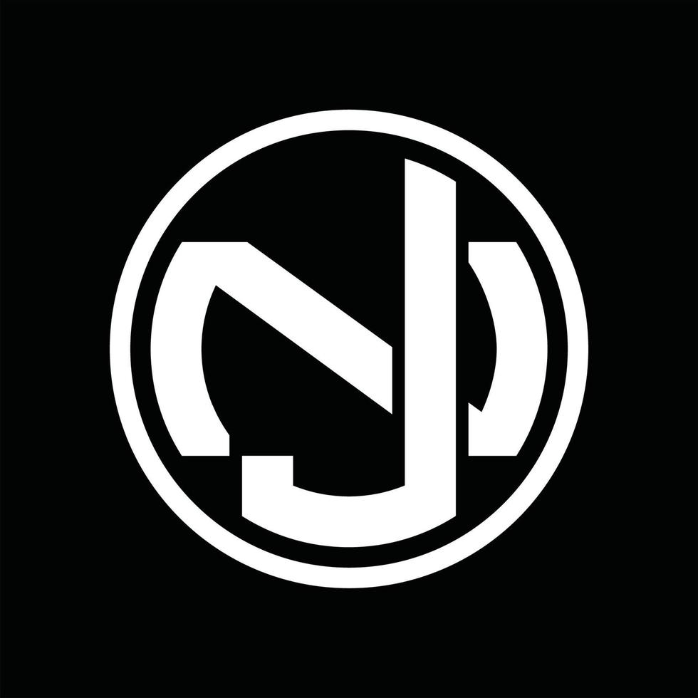 jn-Logo-Monogramm-Design-Vorlage vektor