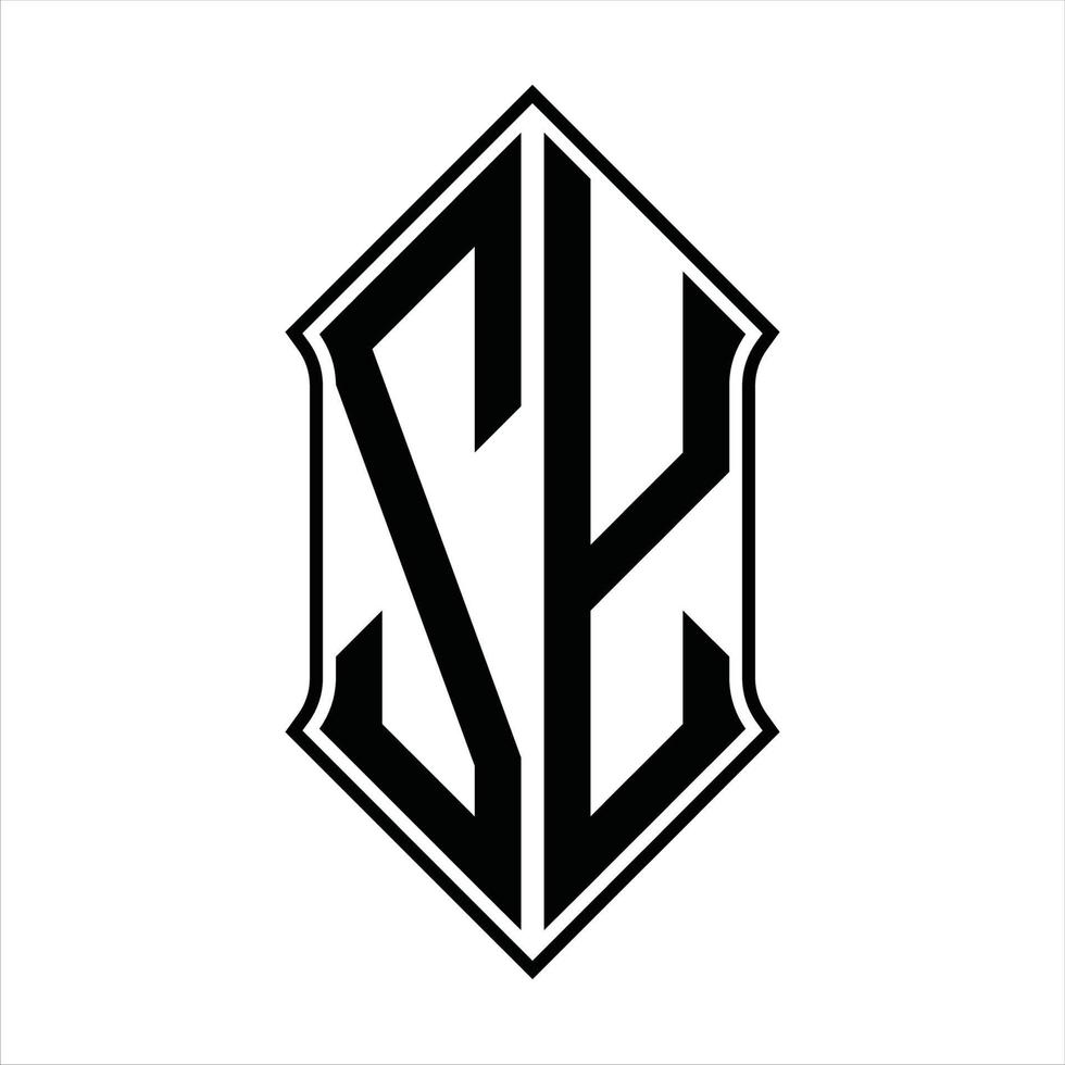 zy logotyp monogram med sköldform och översikt design mall vektor ikon abstrakt