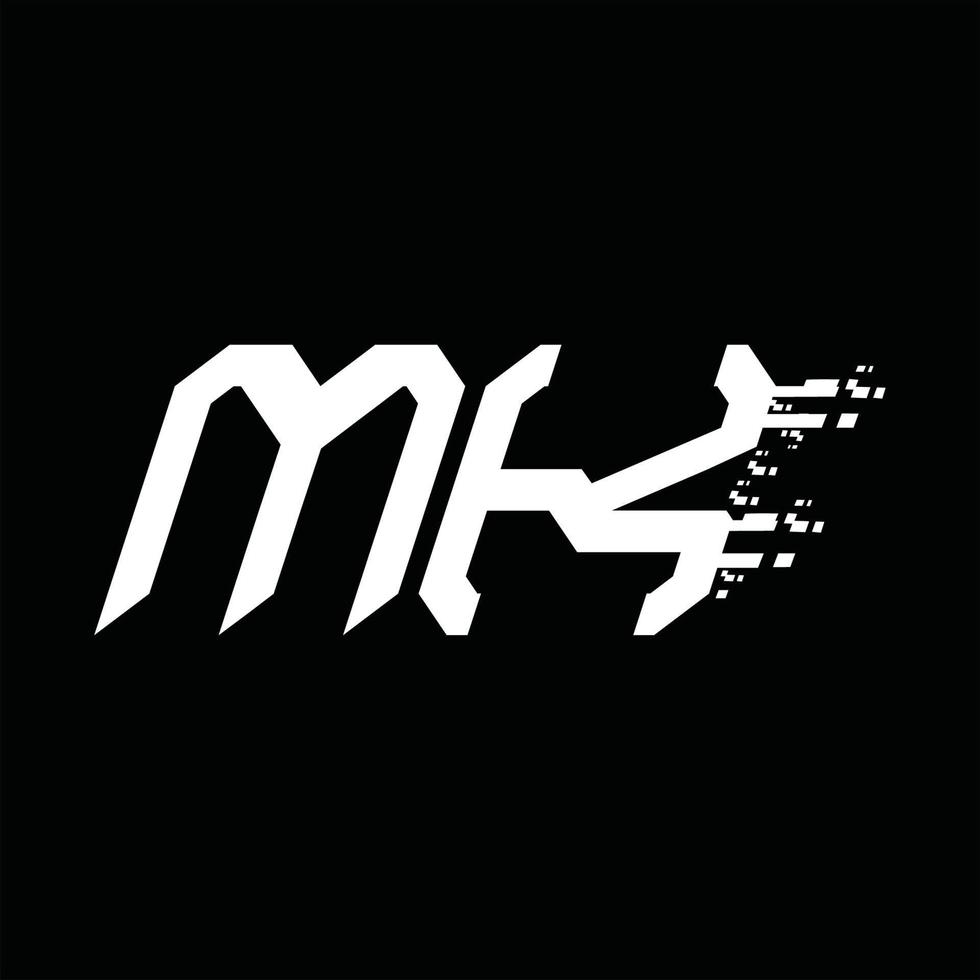 mk logotyp monogram abstrakt hastighet teknologi design mall vektor
