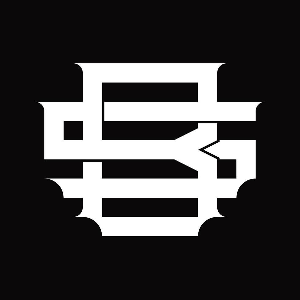 sb logotyp monogram med årgång överlappande länkad stil design mall vektor