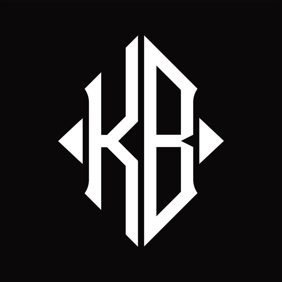 kb logotyp monogram med skydda form isolerat design mall vektor