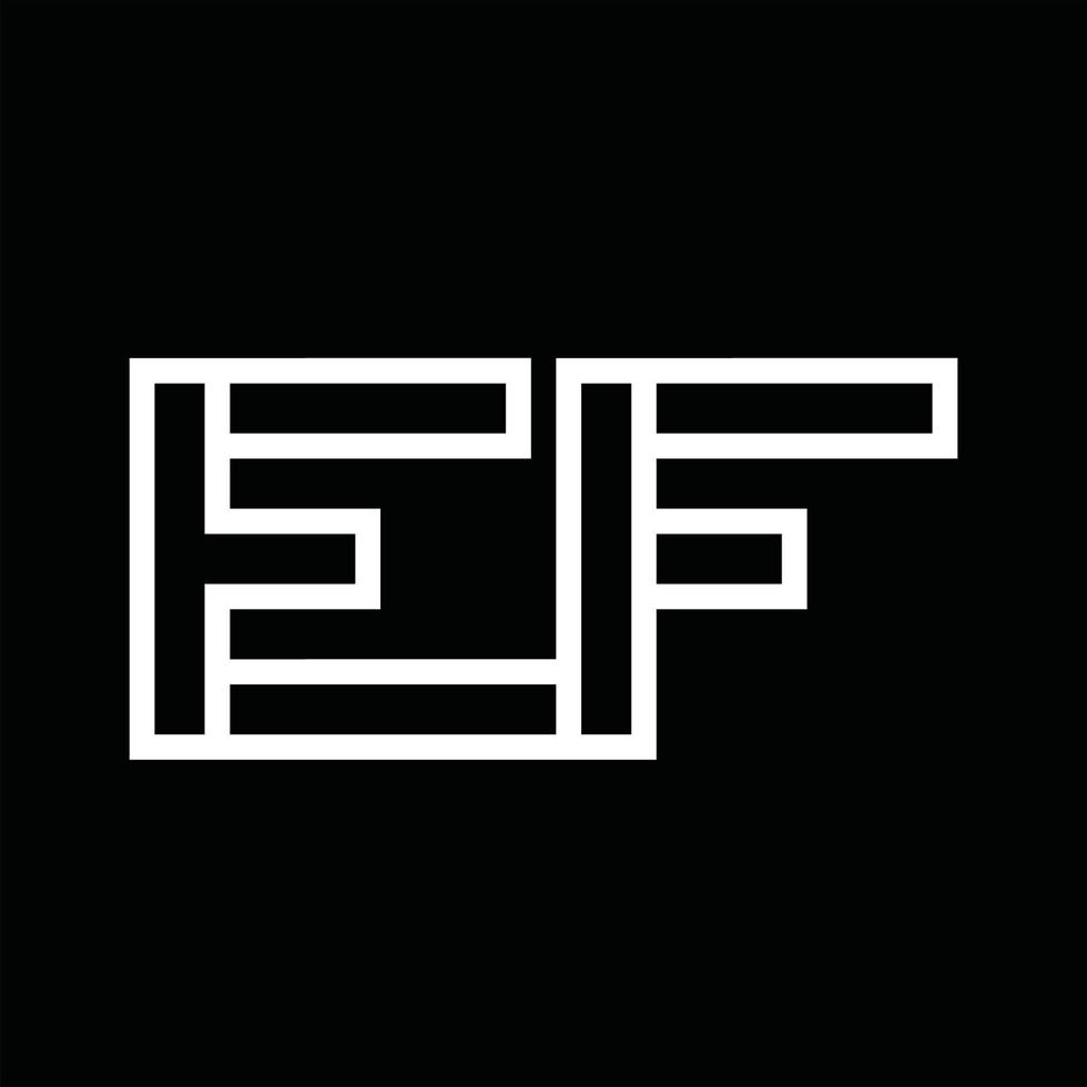 ef-Logo-Monogramm mit negativem Raum im Linienstil vektor