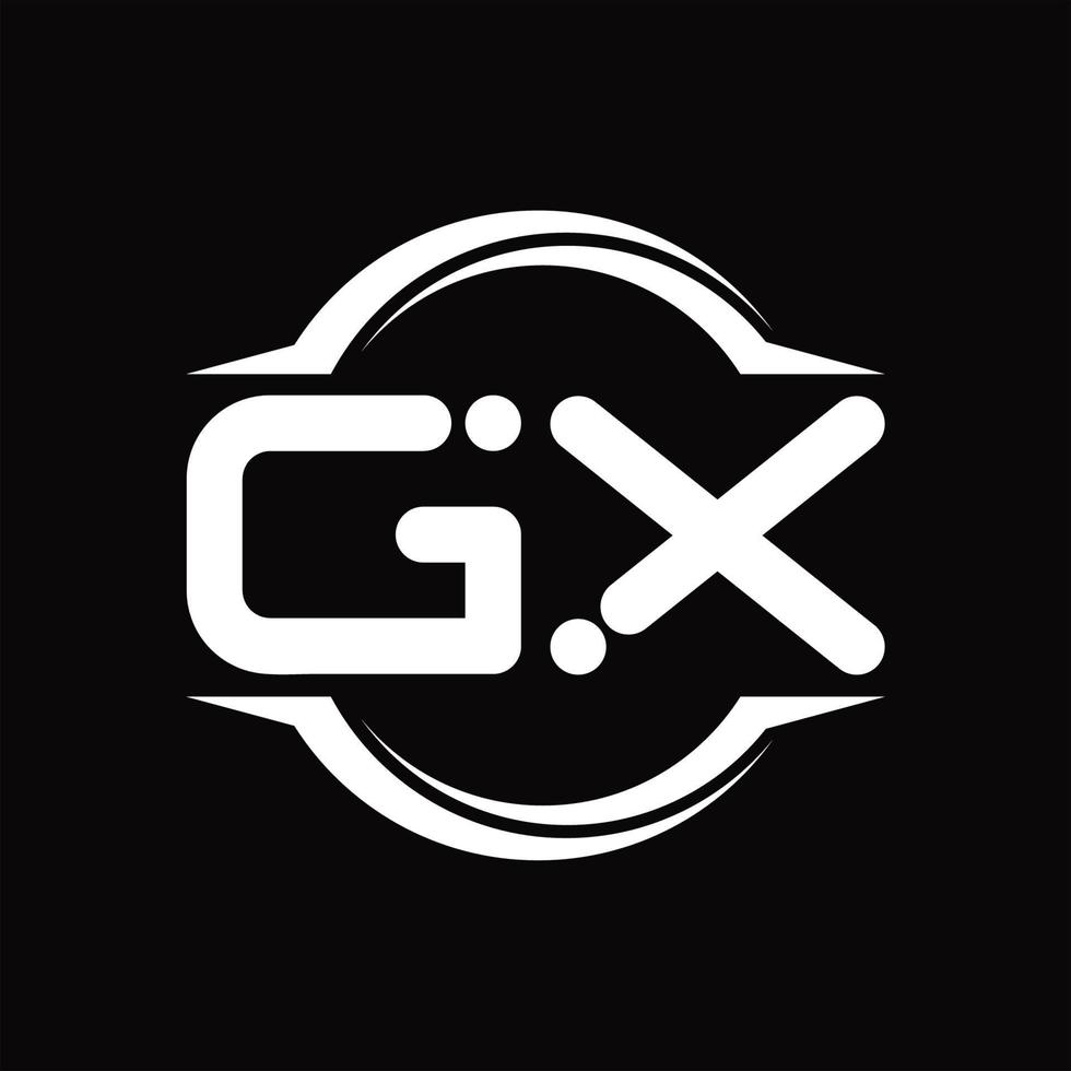 gx logotyp monogram med cirkel avrundad skiva form design mall vektor