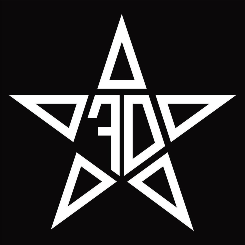 fo logotyp monogram med stjärna form design mall vektor