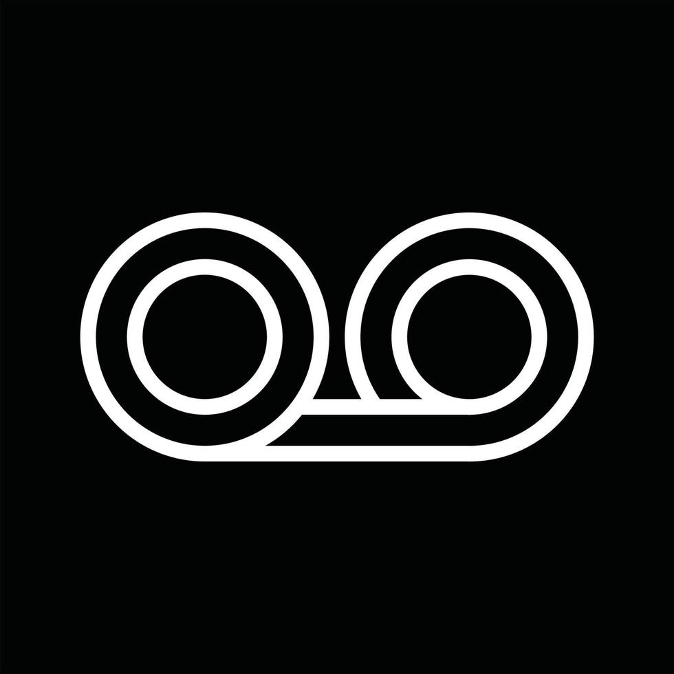 oo-logo-monogramm mit negativem raum im linienstil vektor