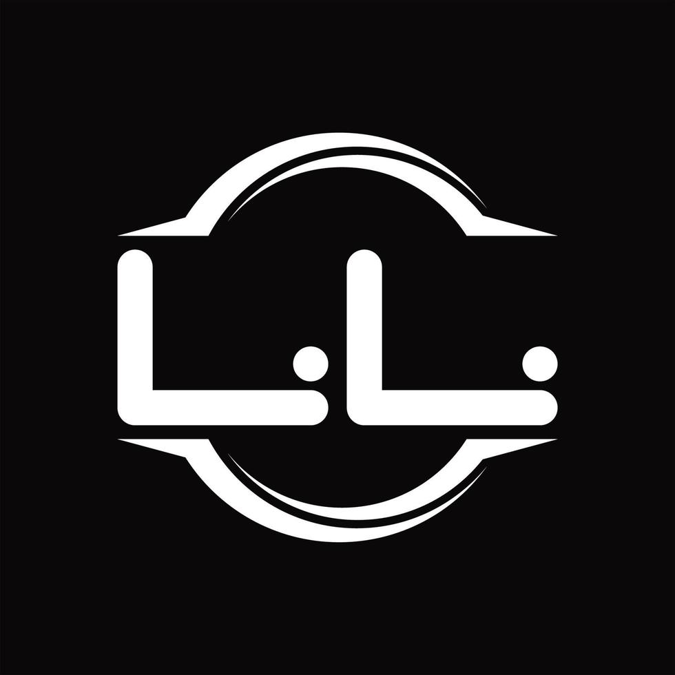 ll-Logo-Monogramm mit kreisrunder Scheibenform-Designvorlage vektor