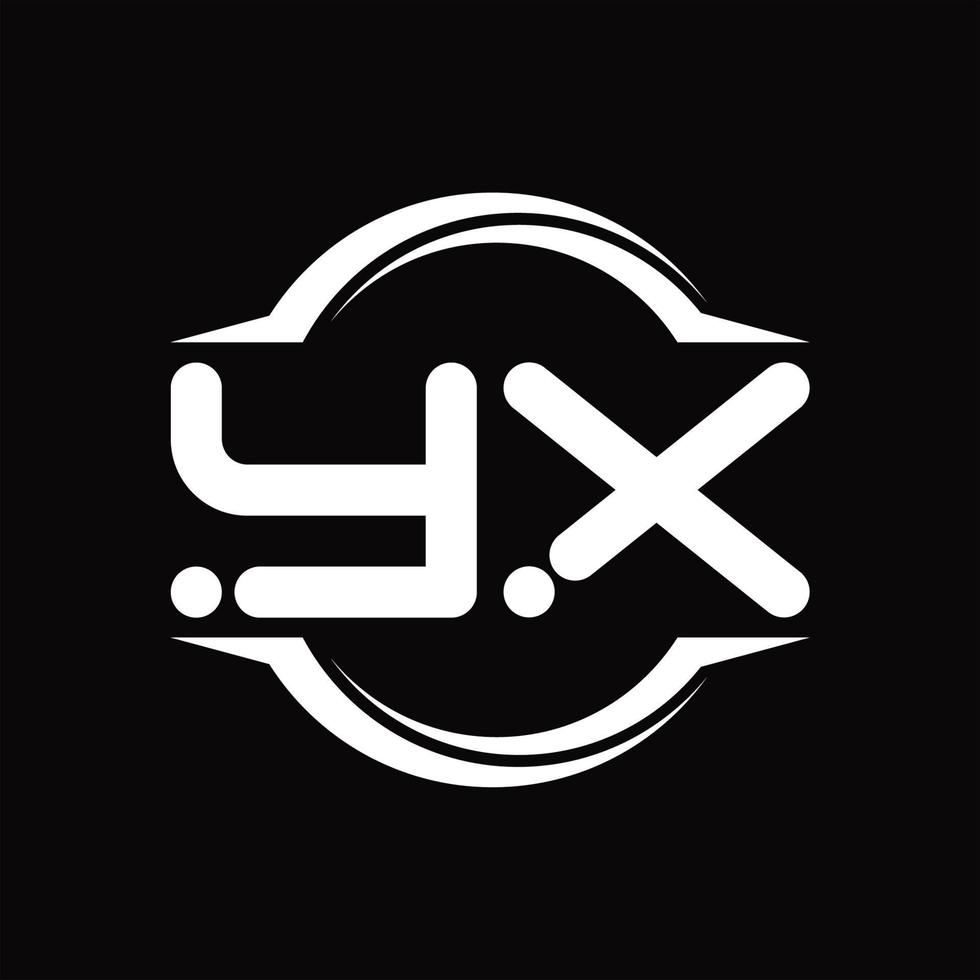 yx logotyp monogram med cirkel avrundad skiva form design mall vektor