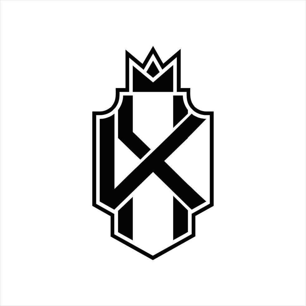 xk logotyp monogram design mall vektor