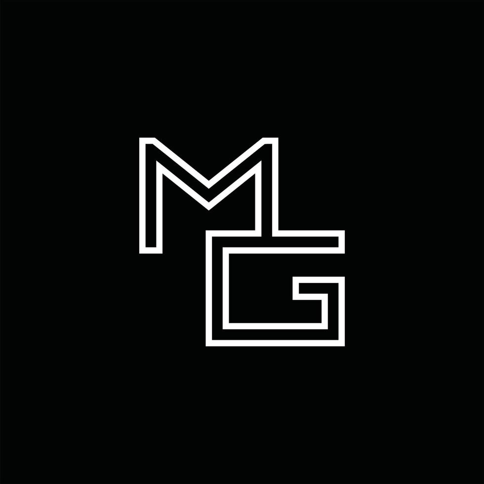 mg logotyp monogram med linje stil design mall vektor