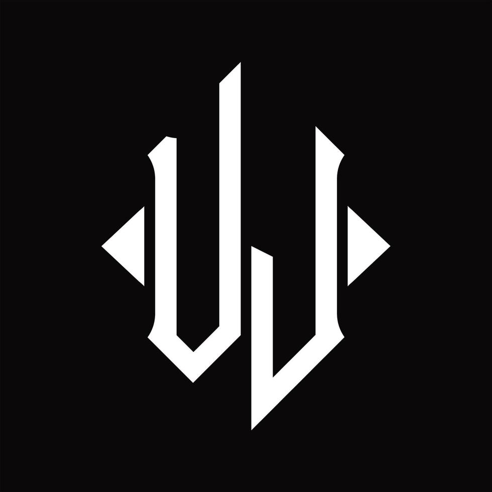 Vj-Logo-Monogramm mit isolierter Designvorlage in Schildform vektor