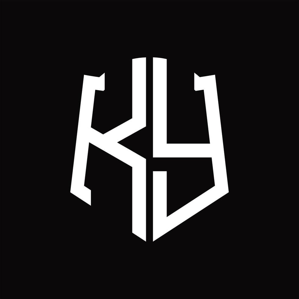 ky logotyp monogram med skydda form band design mall vektor