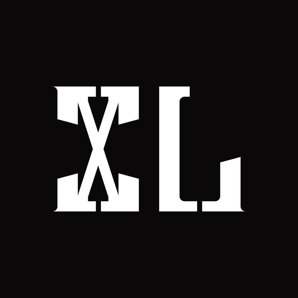 XL-Logo-Monogramm mit Designvorlage für mittlere Scheiben vektor