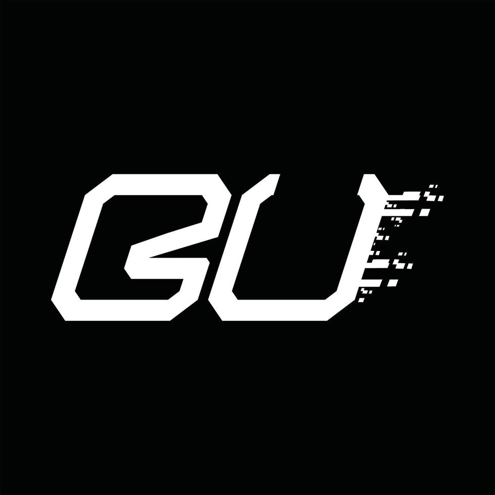 BU-Logo-Monogramm abstrakte Geschwindigkeitstechnologie-Designvorlage vektor