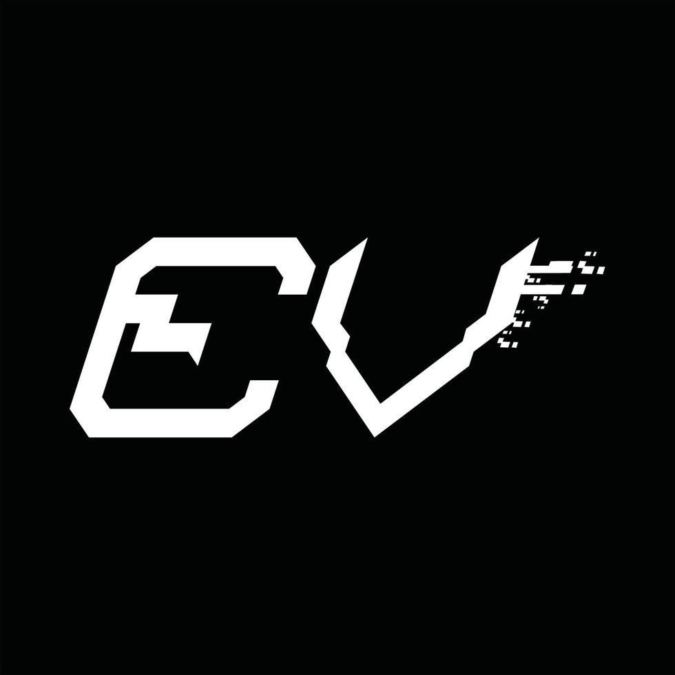 ev-Logo-Monogramm abstrakte Designvorlage für Geschwindigkeitstechnologie vektor