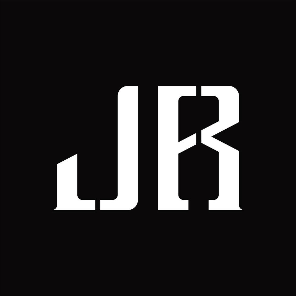 Jr-Logo-Monogramm mit mittlerer Slice-Design-Vorlage vektor