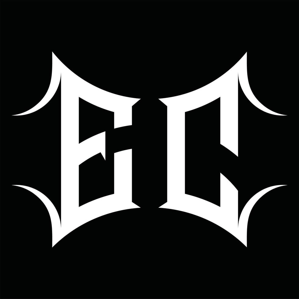 ec logotyp monogram med abstrakt form design mall vektor