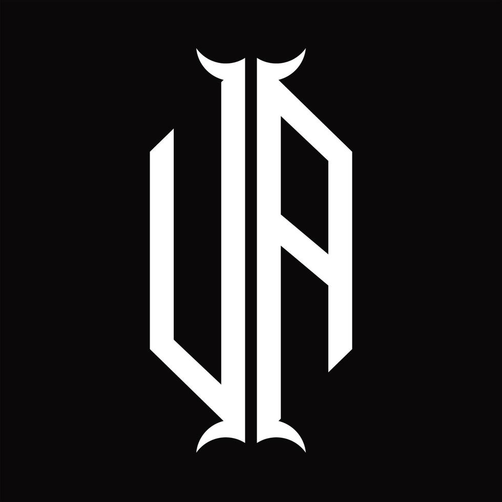 u-logo-monogramm mit hornform-entwurfsvorlage vektor