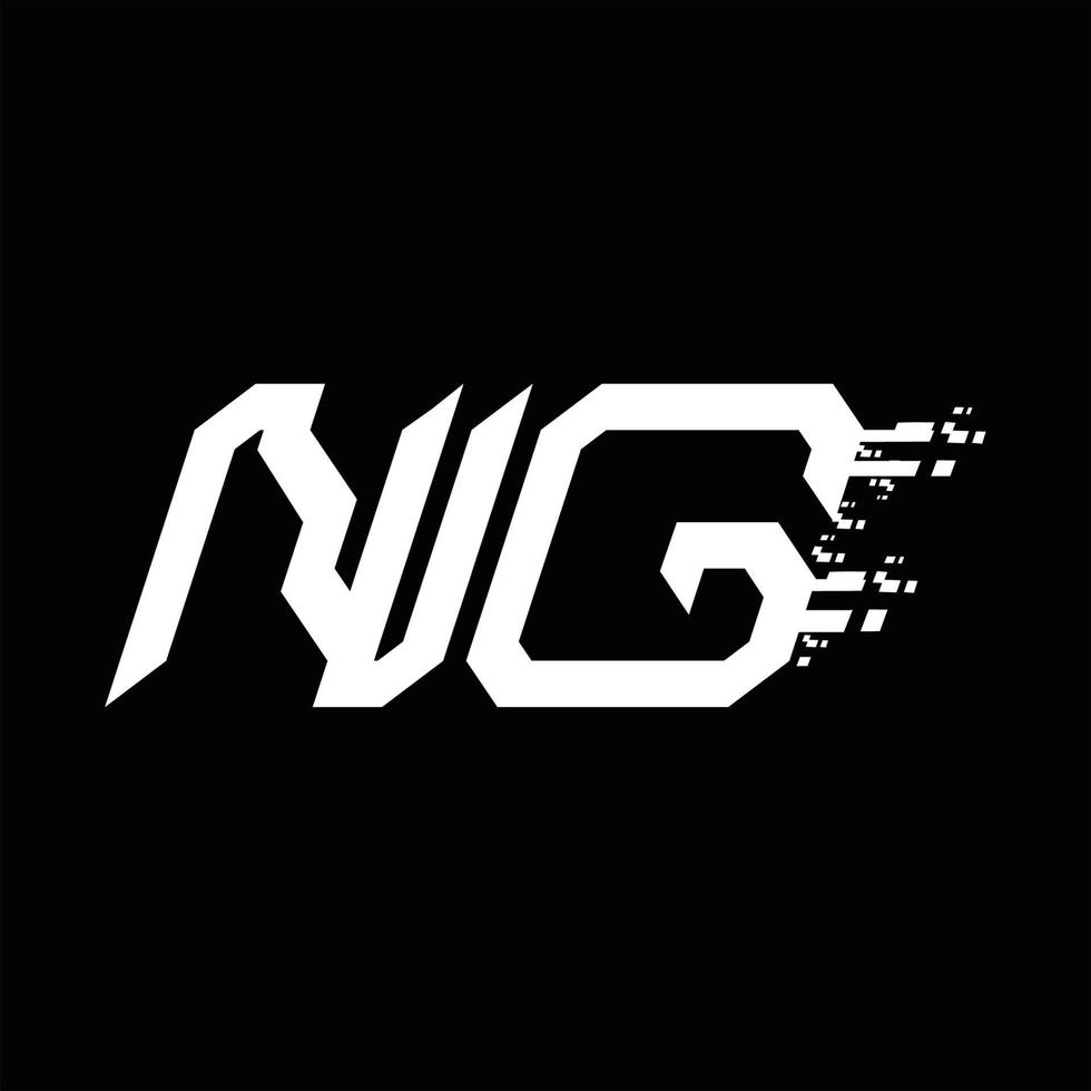 ng-Logo-Monogramm abstrakte Geschwindigkeitstechnologie-Designvorlage vektor