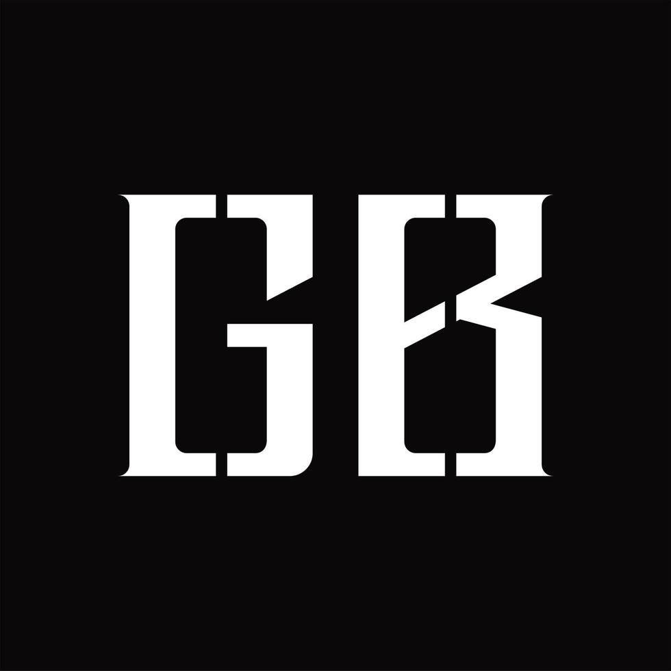 gb logotyp monogram med mitten skiva design mall vektor
