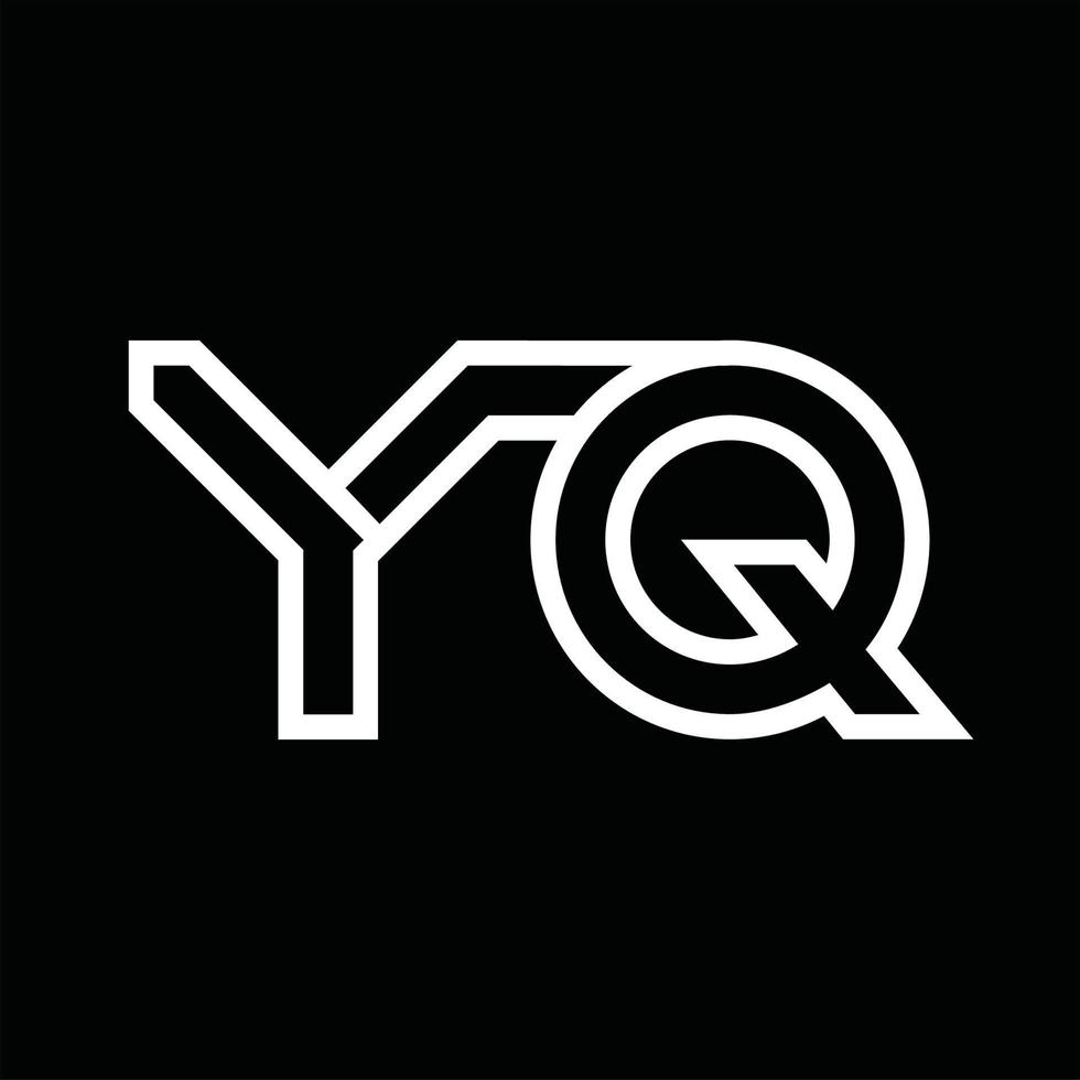 yq-Logo-Monogramm mit negativem Raum im Linienstil vektor
