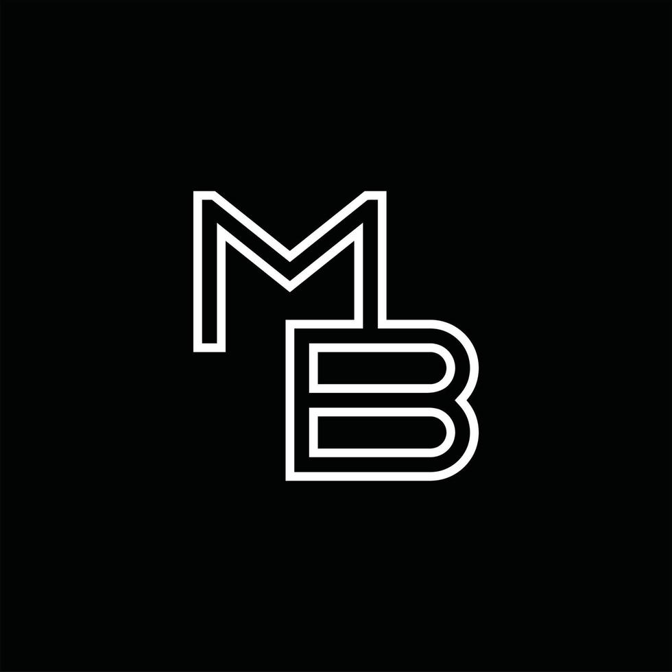 mb-Logo-Monogramm mit Linienstil-Designvorlage vektor