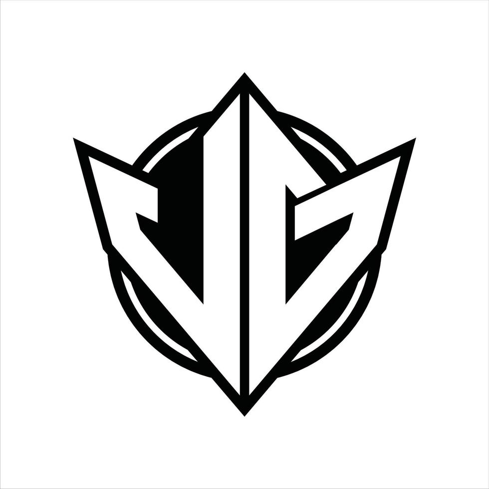 jg logotyp monogram design mall vektor
