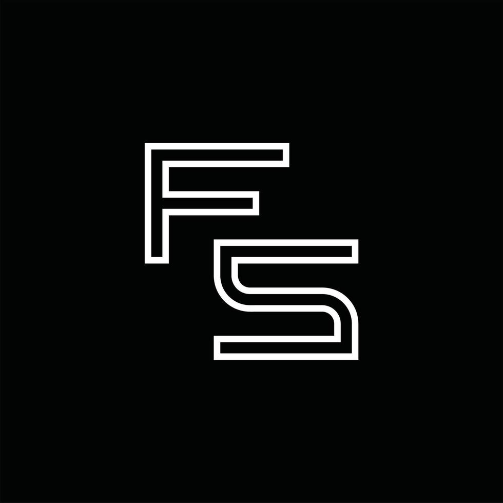 fs logotyp monogram med linje stil design mall vektor
