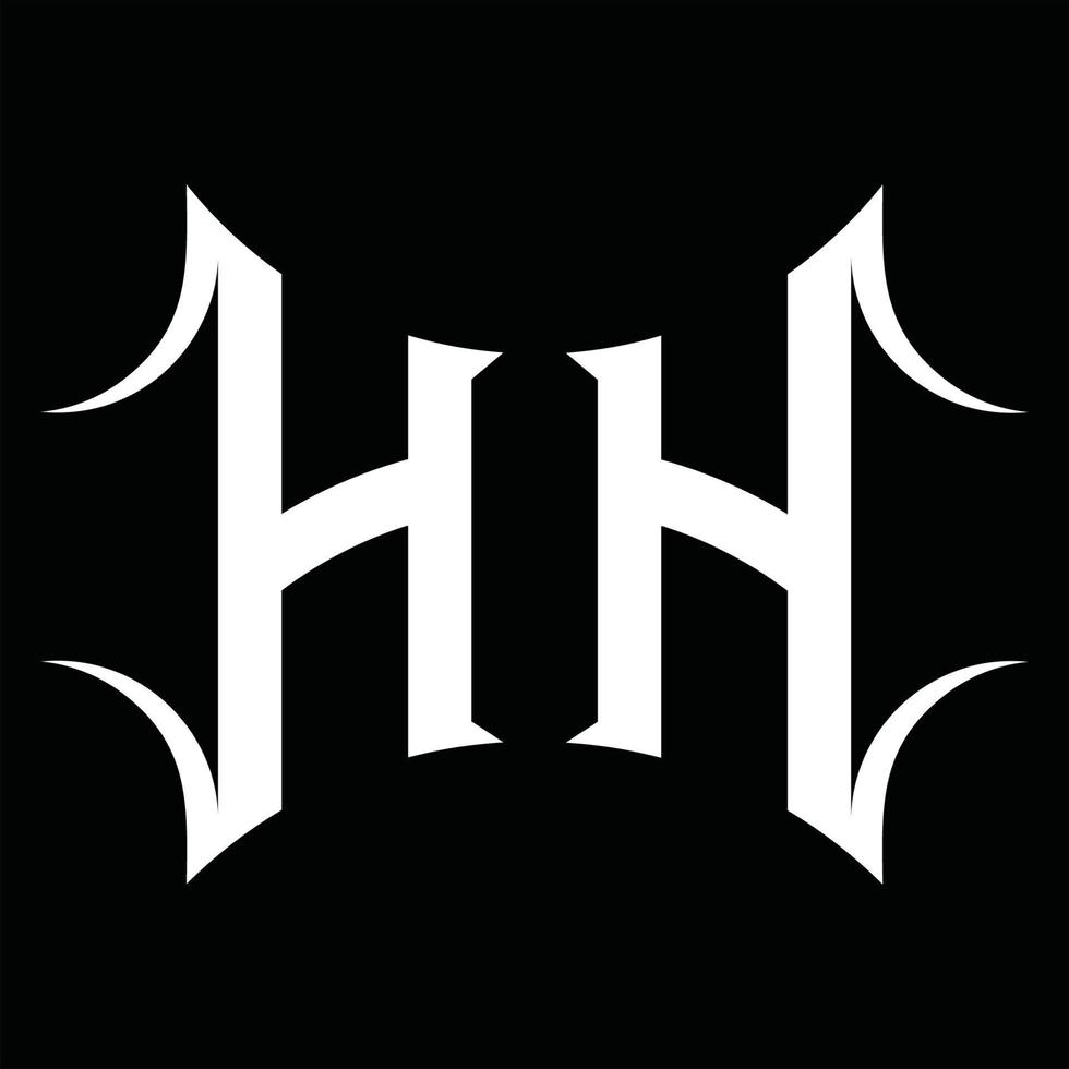 hh-Logo-Monogramm mit abstrakter Form-Design-Vorlage vektor