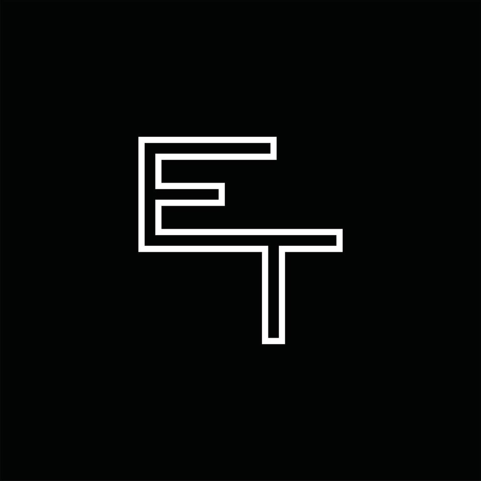 et-Logo-Monogramm mit Linienstil-Designvorlage vektor