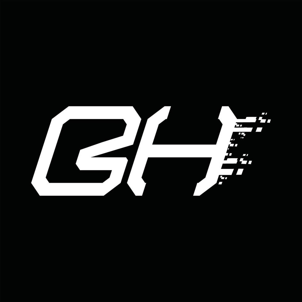 Designvorlage für bh-Logo-Monogramm mit abstrakter Geschwindigkeitstechnologie vektor