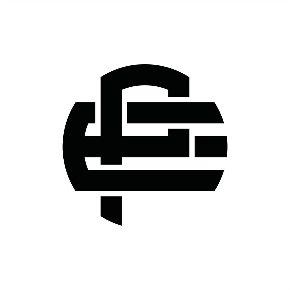 PE-Logo-Monogramm-Design-Vorlage vektor