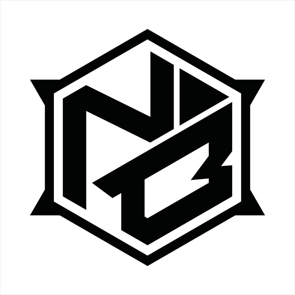 NB-Logo-Monogramm-Design-Vorlage vektor